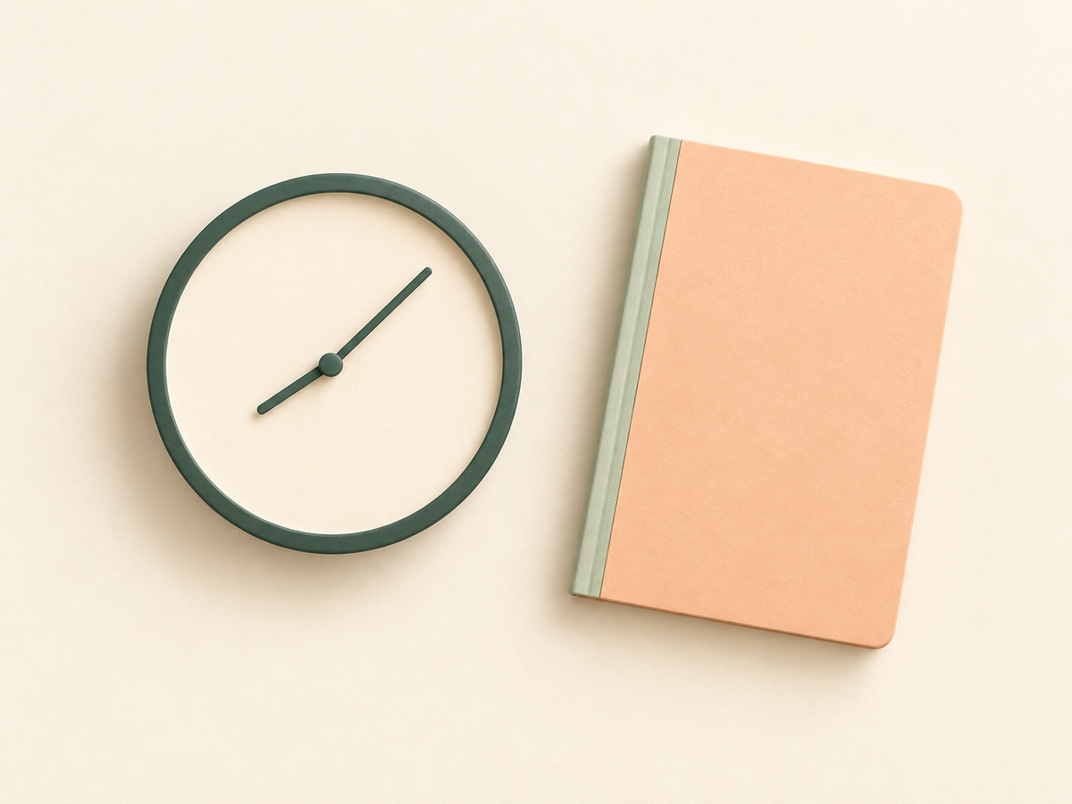 Horloge et carnet, illustration des repères de sommeil Image