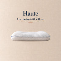 Oreiller Nuitalie, hauteur haute : 9 cm de haut, 54 × 32 cm